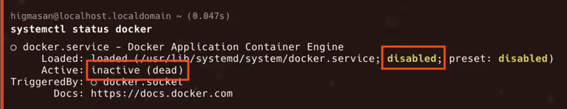 dockerは停止中